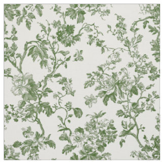 Tela Toile Floral Antiguo Verde
