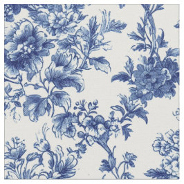 Tela Toile Floral Botánico Azul Clásico