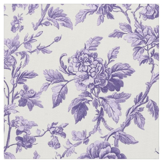 Tela Toile Floral Botánico Violeta (De cerca)