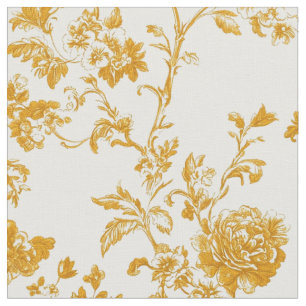 Tela Toile Floral Dorado