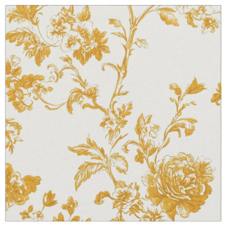 Tela Toile Floral Dorado