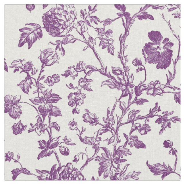 Tela Toile Floral Lila Claro (De cerca)