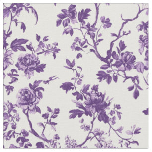 Tela Toile Floral Púrpura Profundo