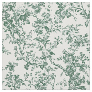 Tela Toile Floral Verde Bosque