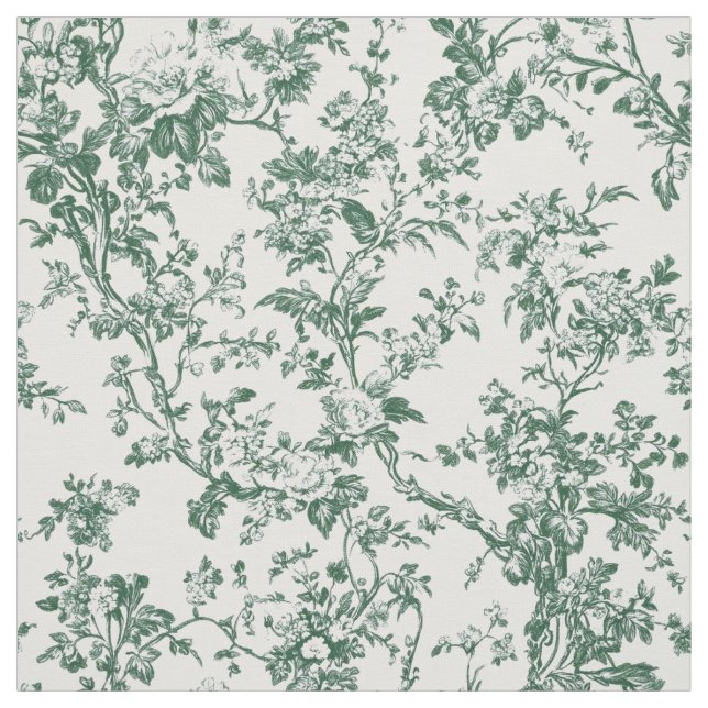 Tela Toile Floral Verde Bosque (Retal)