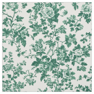 Tela Toile Floral Verde Clásico