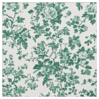 Tela Toile Floral Verde Clásico