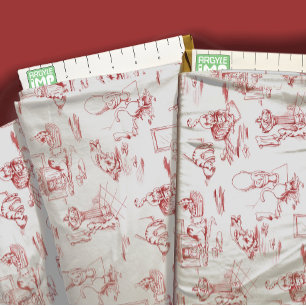 Tela Toile Red Kitty Cat Bathroom