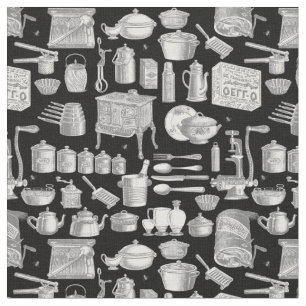 Tela toile victoriano vintage de cocina antigua de coci