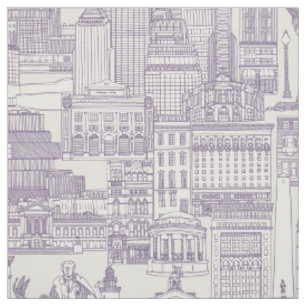 Tela Toile violeta fuerte blanco de Boston