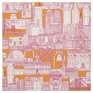Tela Toile viva magenta satsuma de Filadelfia