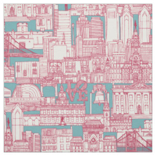 Tela Toile viva magenta turquesa de Filadelfia