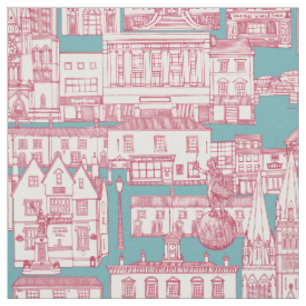 Tela Toile viva magenta turquesa de Truro