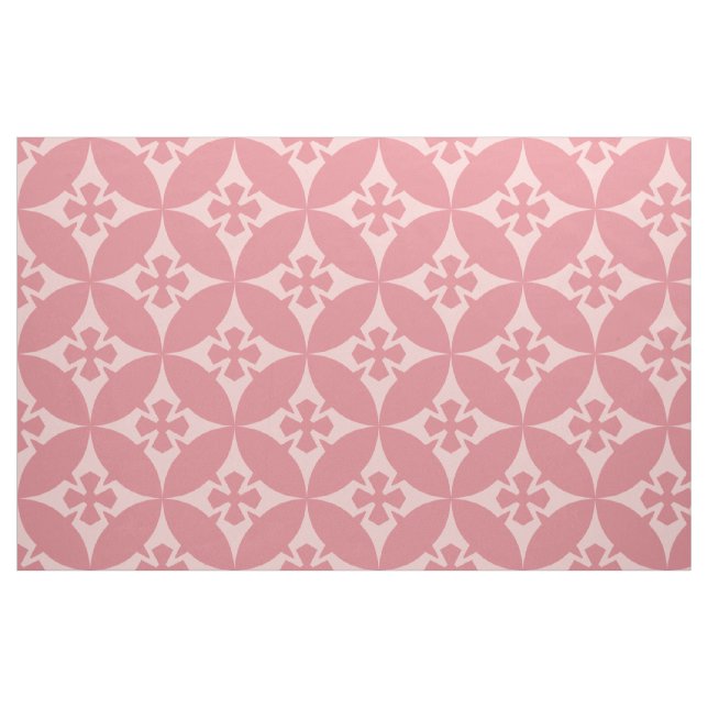 Tela Tonos Pastel De Patrón Geométrico Retro Rosa ("Cuarto gordo" (fat quarter))