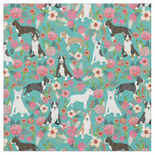 Tela Toro Terrier vintage florines turquesa