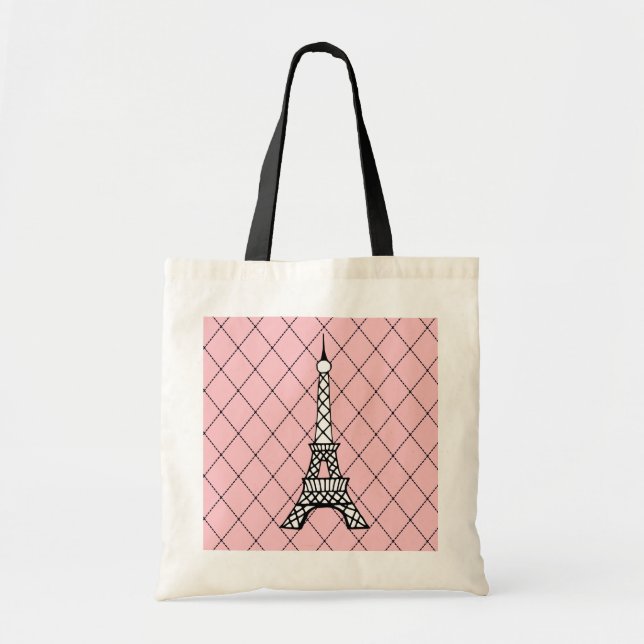 Tela Torre Eiffel Bolso de París para Libros Regalo (Frente)