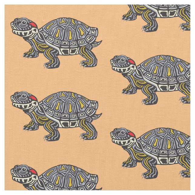 Tela Tortuga de oruga roja personalizado (De cerca)