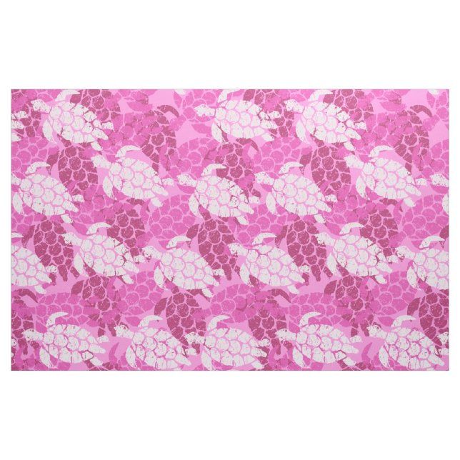 Tela Tortuga marina honu Tapa hawaiana - rosa ("Cuarto gordo" (fat quarter))