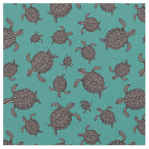 Tela Tortugas De Mar Ilustradas