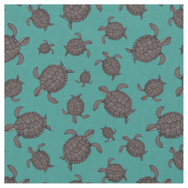 Tela Tortugas De Mar Ilustradas (De cerca)