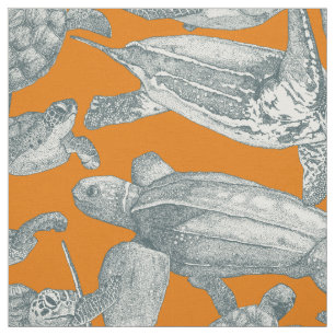 Tela tortugas marinas apatita naranja