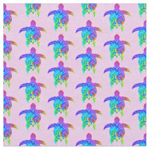 Tela Tortugas tribales de la isla de los tintes rosados