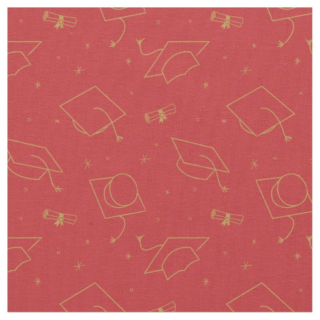Tela Toss de Graduación de Fondo Rojo (De cerca)