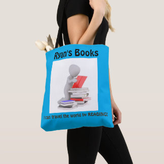 Tela Tote de bolso de libro con nombre personalizado