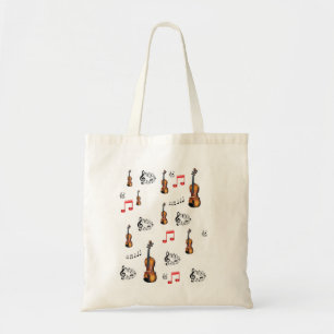 Tela Tote de presupuesto música de bolso de mano música