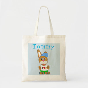 Tela Tote del bolso de la caza del huevo del nombre del
