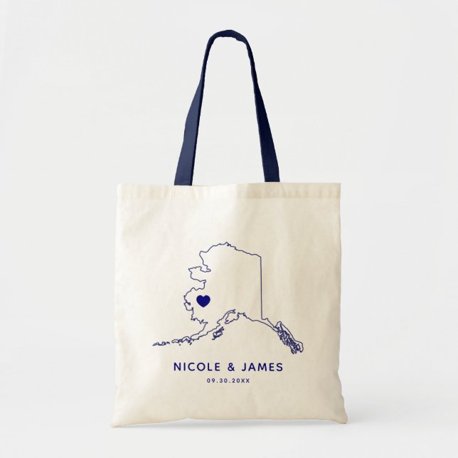 Tela Tote del bolso de la recepción de la boda de (Frente)