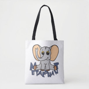 Tela Tote del elefante de Metalphant o bolso del