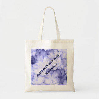 Tela Tote púrpura bonito del bolso de la motivación