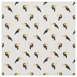 Tela Toucans tropicales Aves exóticas Patrón blanco neg
