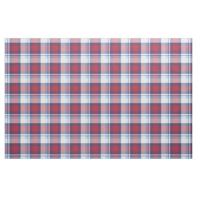 Tela Tradicional Tartán blanco rojo USA ("Cuarto gordo" (fat quarter))