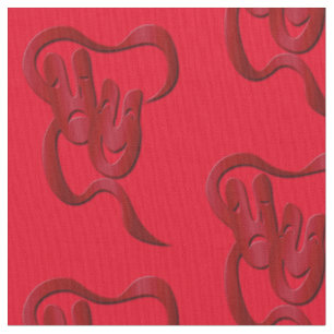 Tela Tragedia de Comedia Red Pima Cotton