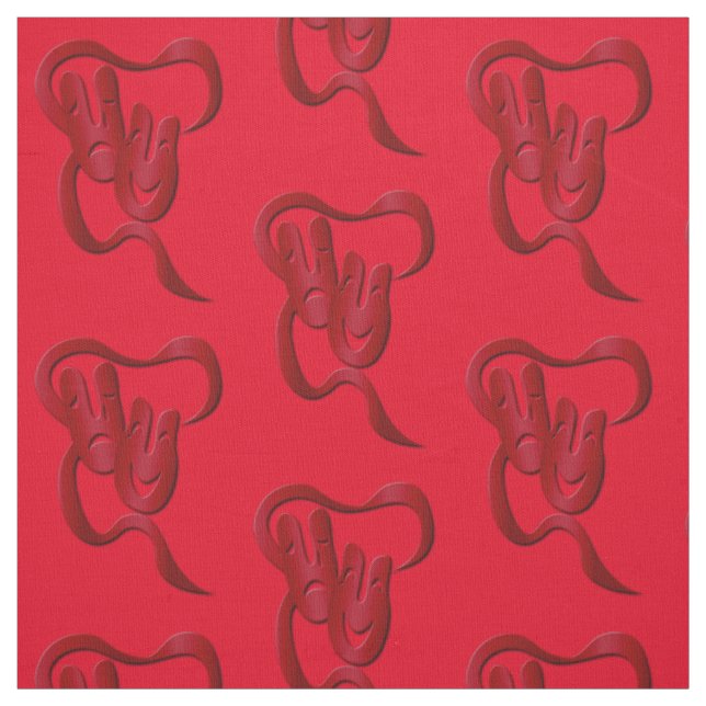 Tela Tragedia de Comedia Red Pima Cotton (Retal)