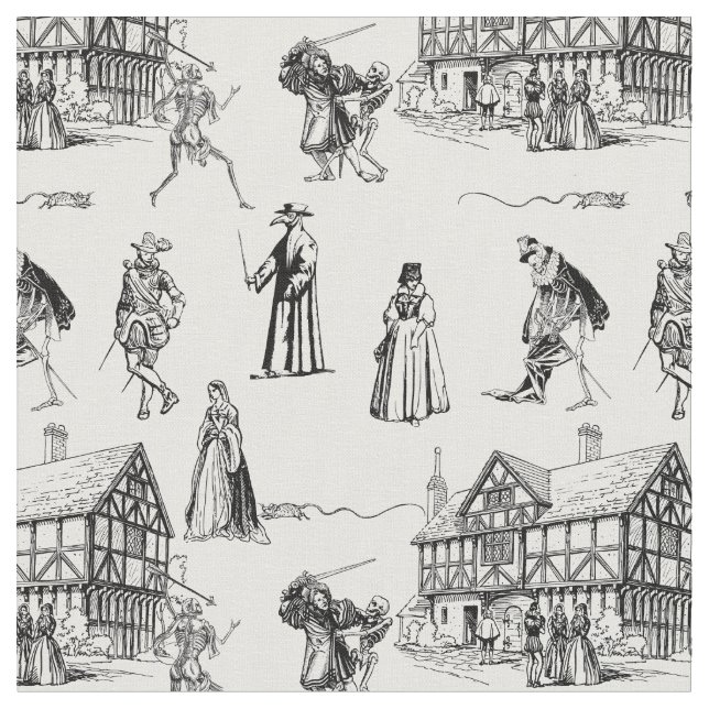 Tela traje medieval gótico de médico de la peste esquel (De cerca)