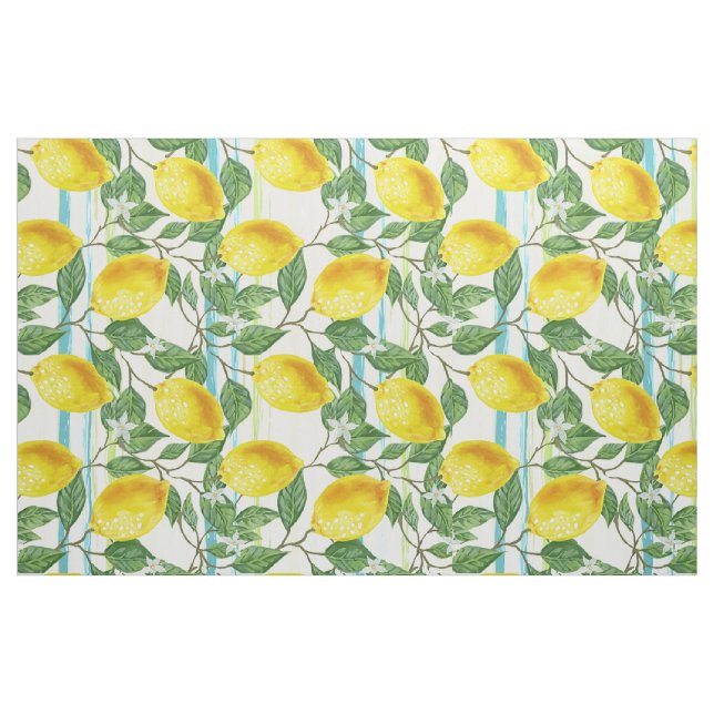 Tela Trama de frutas tropicales de limón y cadera ("Cuarto gordo" (fat quarter))
