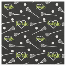 Trama Lime Green Lacrosse Sticks & Hearts