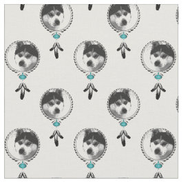 Tela Traumfänger Husky Medaillon mit Adlerfedern