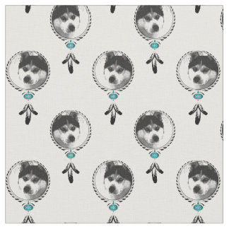 Tela Traumfänger Husky Medaillon mit Adlerfedern