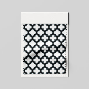 Tela Trébol blanco y negro, Entramado, Quatrefoil