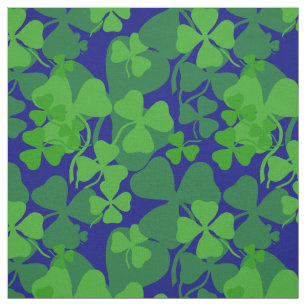 Tela Trébol irlandés, azul marino, impresión 10a de 