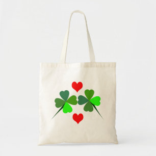 Tela Tréboles y bolso de los corazones