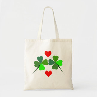 Tela Tréboles y bolso de los corazones