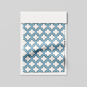 Tela Trellis azul blanco y bebé, Entramado, Quatrefoil