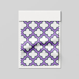 Tela Trellis blanca y púrpura, Entramado, Quatrefoil