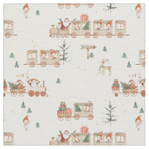 Tela tren polar - ayudantes de Santa elfos Felices fies