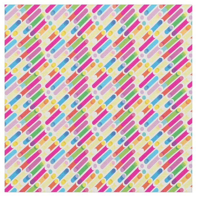 Tela Trendy Rainbow Diagonal Lines Pattern Pop Art (De cerca)